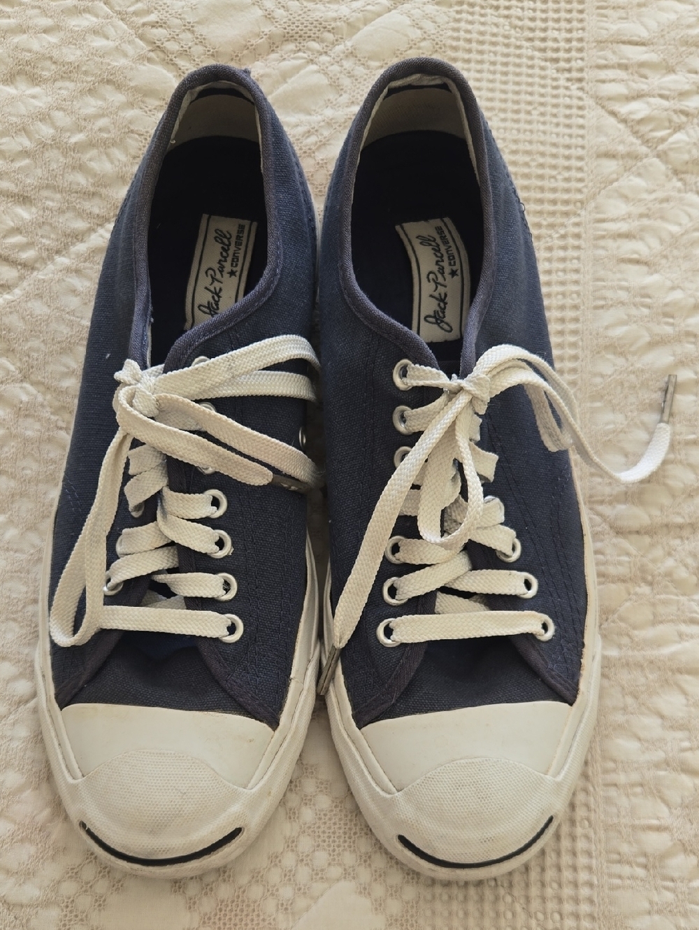 Converse Women's Jack Percell Canvas Sneakers - Navy/White Preppy 9.5